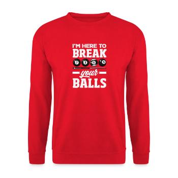 Here To Break Your Balls Fun Billiards - Unisex Sweatshirt - red - Front - Alina (178cm) & Michal (187cm)