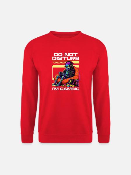 Skeleton Gamer Gaming Halloween - Unisex Pullover - Rot