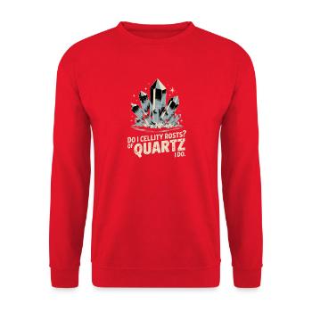  Do I Cellity Rosts Of Quartz I Do Quarz Kristalle - Unisex Pullover - Rot - Vorne - Alina (178cm) & Michal (187cm)