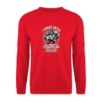 I Make Beer Disappear Craft Beer - Unisex Pullover - Rot - Vorne - Alina (178cm) & Michal (187cm)