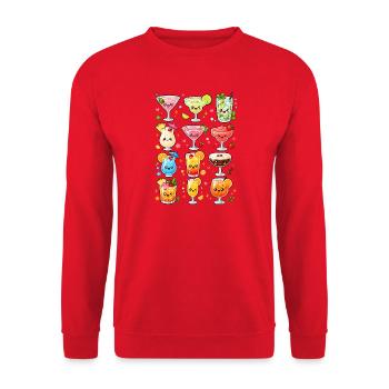 Kawaii Cocktails | Drinks & Bar - Unisex Pullover - Rot - Vorne - Alina (178cm) & Michal (187cm)
