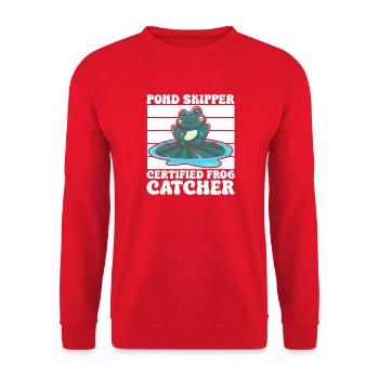 Frog Catcher Pond Skipper Frog - Unisex Pullover - Rot - Vorne - Alina (178cm) & Michal (187cm)