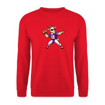 G.O.A.T. Quarterback Football Goat - Unisex Pullover - Rot - Vorne - Alina (178cm) & Michal (187cm)