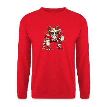 G.O.A.T. Defensive Offensive Lineman Football Goat - Unisex Pullover - Rot - Vorne - Alina (178cm) & Michal (187cm)