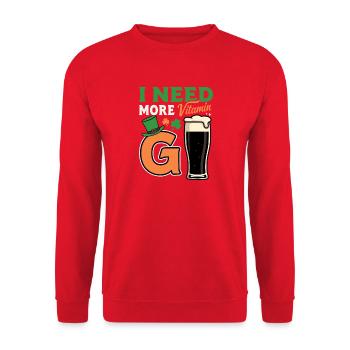Vitamin G Irish Stout Beer Leprechaun Hat Design - Unisex Pullover - Rot - Vorne - Alina (178cm) & Michal (187cm)