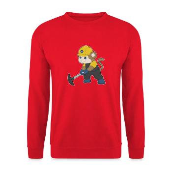 Affe Bergarbeiter Spitzhacke Bergbau - Unisex Pullover - Rot - Vorne - Alina (178cm) & Michal (187cm)