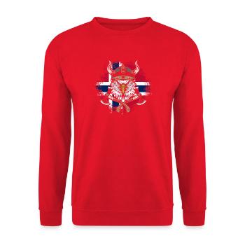 Norway Vacation Norge Fjords Travel Scandinavian - Unisex Pullover - Rot - Vorne - Alina (178cm) & Michal (187cm)