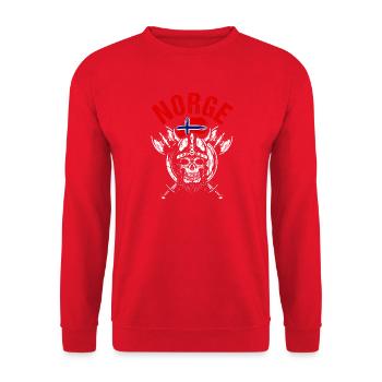 Norway Vacation Norge Fjords Travel Scandinavian - Unisex Pullover - Rot - Vorne - Alina (178cm) & Michal (187cm)
