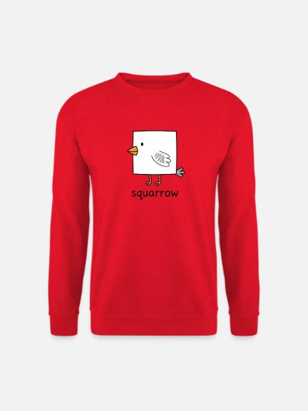 Quadratischer Vogel Squarow - Unisex Pullover - Rot