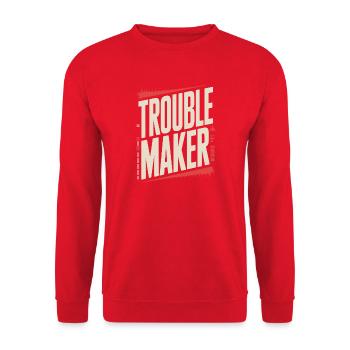 Troublemaker Frechdachs Rabauke Geschwister Kinder - Unisex Pullover - Rot - Vorne - Alina (178cm) & Michal (187cm)