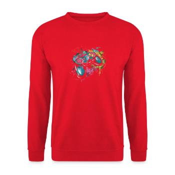 Gamepad Splash - Unisex Pullover - Rot - Vorne - Alina (178cm) & Michal (187cm)