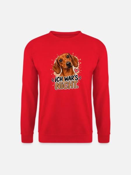 Ich war's nicht Hundemotiv - Unisex Pullover - Rot