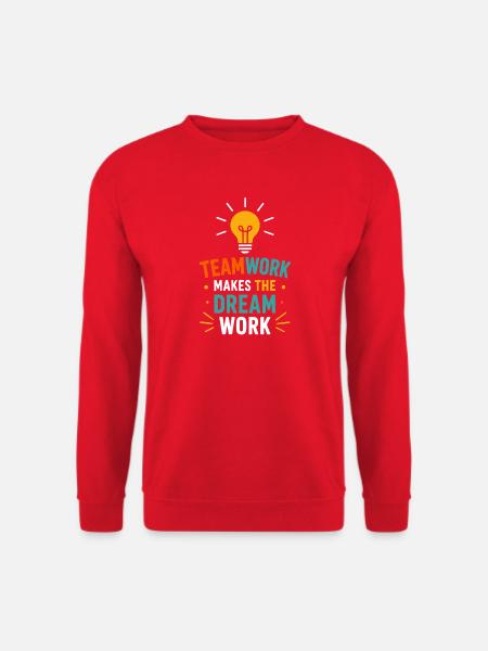 Teamarbeit beleuchtet die Traumarbeit - Unisex Pullover - Rot