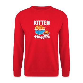 Süße Katzen Nuggets Im Karton Lustiges Motiv - Unisex Pullover - Rot - Vorne - Alina (178cm) & Michal (187cm)