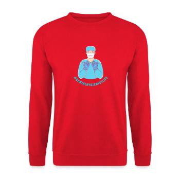 Zahnhygieniker Dental Zahnarzt - Unisex Pullover - Rot - Vorne - Alina (178cm) & Michal (187cm)