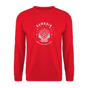 Ende der Erntesaison Samhain Wicca Wicca Wiccan - Unisex Pullover - Rot - Vorne - Alina (178cm) & Michal (187cm)