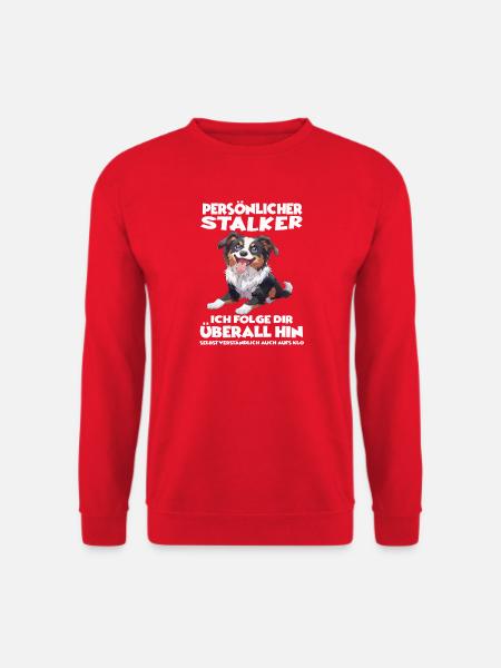 Persönlicher Stalker Border Collie Hundehalter - Unisex Pullover - Rot