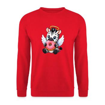 Zebra Donut Engel Süßer Cartoon - Unisex Pullover - Rot - Vorne - Alina (178cm) & Michal (187cm)