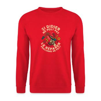 Didier Bricoleur Reparatur-Humor - Unisex Pullover - Rot - Vorne - Alina (178cm) & Michal (187cm)