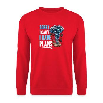 Funny Tornadoes Storms Chasing Meteorology - Unisex Pullover - Rot - Vorne - Alina (178cm) & Michal (187cm)