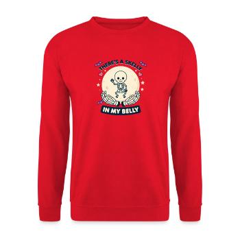 Skelly-Mondbauch - Unisex Pullover - Rot - Vorne - Alina (178cm) & Michal (187cm)