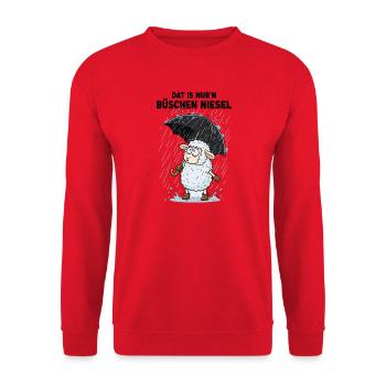 That's Just A Bushes Drizzle Sheep Umbrella - Unisex Pullover - Rot - Vorne - Alina (178cm) & Michal (187cm)