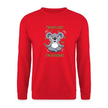 Koala Zen: Nicht faul, effizient - Unisex Pullover - Rot - Vorne - Alina (178cm) & Michal (187cm)