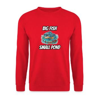 Big Fish Small Pond – lustige, wörtliche Idiom-Zeichentrickserie - Unisex Pullover - Rot - Vorne - Alina (178cm) & Michal (187cm)