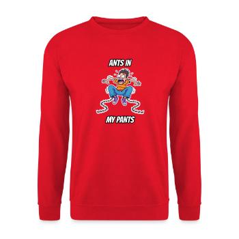 Ameisen in meiner Hose – Witzige buchstäbliche Idiom-Zeichentrickserie - Unisex Pullover - Rot - Vorne - Alina (178cm) & Michal (187cm)