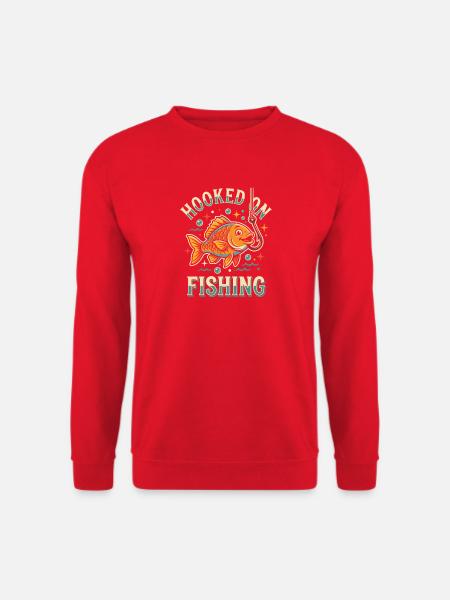 Gefangen beim Angeln - Unisex Pullover - Rot