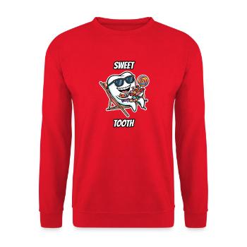 Sweet Tooth – Witzige, wörtliche Idiom-Zeichentrickserie - Unisex Pullover - Rot - Vorne - Alina (178cm) & Michal (187cm)