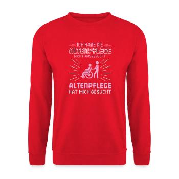 Altenpflege Pfleger Pflegepersonal Pflegekraft - Unisex Pullover - Rot - Vorne - Alina (178cm) & Michal (187cm)