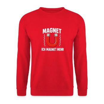 Magnet Ich Magnet Mehr Physik Humor Magnetismus - Unisex Pullover - Rot - Vorne - Alina (178cm) & Michal (187cm)