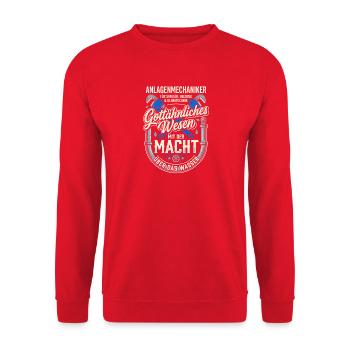 Anlagenmechaniker Gottähnliches Wesen SHK Klempner - Unisex Pullover - Rot - Vorne - Alina (178cm) & Michal (187cm)