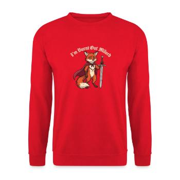 Ich bin ausgebrannt, Milord – Renaissance des mittelalterlichen Humors - Unisex Pullover - Rot - Vorne - Alina (178cm) & Michal (187cm)
