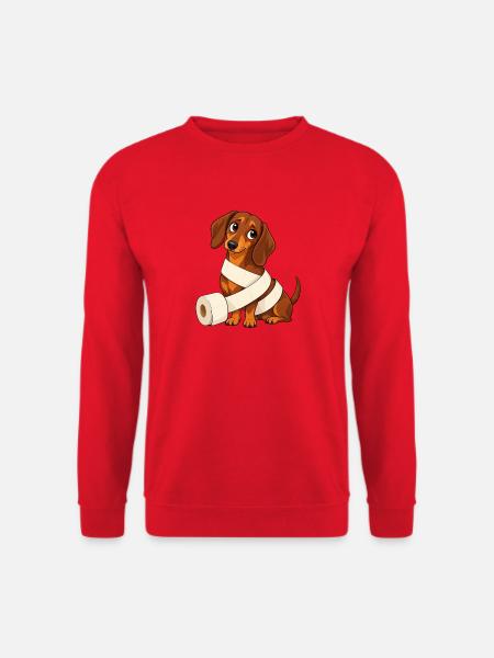 Dackel Papierkatastrophe - Unisex Pullover - Rot