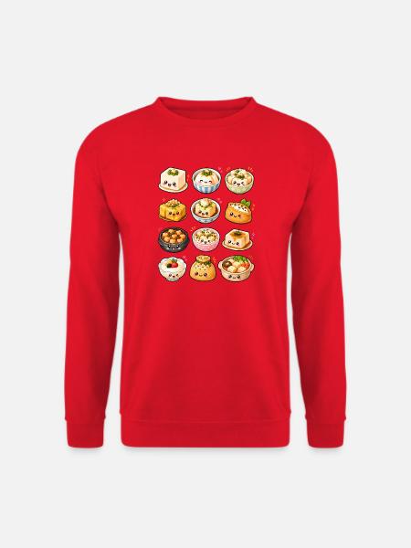 Kawaii Tofu | Japanische Küche & Vegan - Unisex Pullover - Rot