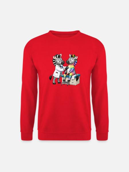 Zebra Vielfalt – Inklusion & Akzeptanz - Unisex Pullover - Rot