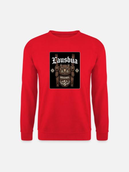 Original Hirschkopf Ledermotiv - Unisex Pullover - Rot
