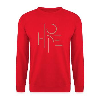 HOPE – Typografie Design - Unisex Pullover - Rot - Vorne - Alina (178cm) & Michal (187cm)