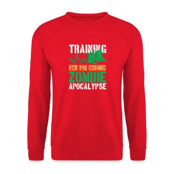 Training For The Coming Zombie Apocalypse  - Unisex Pullover - Rot - Vorne - Alina (178cm) & Michal (187cm)