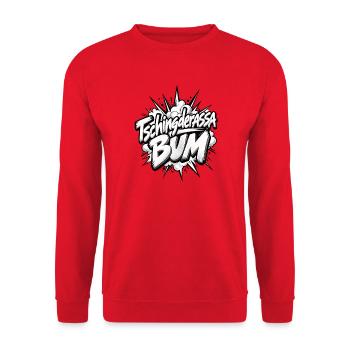 Tschingderassa BUM Comic Burst - Unisex Pullover - Rot - Vorne - Alina (178cm) & Michal (187cm)