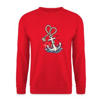 Bootsurlaub Nautik Design für Bootliebhaber - Unisex Pullover - Rot - Vorne - Alina (178cm) & Michal (187cm)