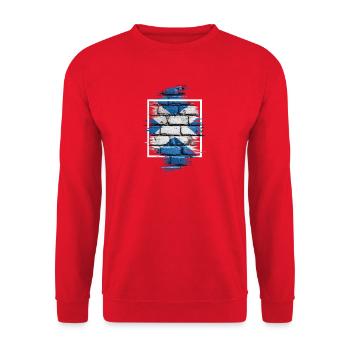 Saltire Brick Graffiti - Unisex Pullover - Rot - Vorne - Alina (178cm) & Michal (187cm)