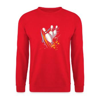 Bowling Pins Vintage - Unisex Pullover - Rot - Vorne - Alina (178cm) & Michal (187cm)