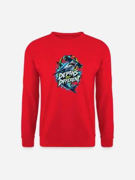 Tiefseehai Neon Glitch - Unisex Pullover - Rot