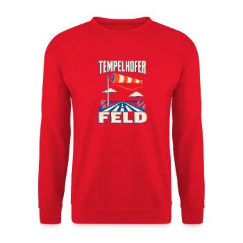 Tempelhofer Feld – Windsack und Startbahn - Unisex Pullover - Rot - Vorne - Alina (178cm) & Michal (187cm)
