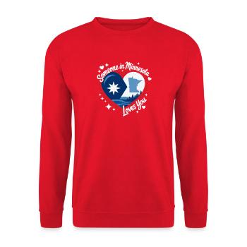 Minnesota Herz – Heimkommen Liebe - Unisex Pullover - Rot - Vorne - Alina (178cm) & Michal (187cm)