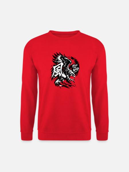 Winddrache im Sturm - Unisex Pullover - Rot