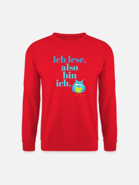 Ich lese, also bin ich! - Unisex Pullover - Rot